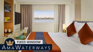 AMA Dahlia | Fixed Window Stateroom Tour & Review 4K | AMA Waterways | 2024 | 4K