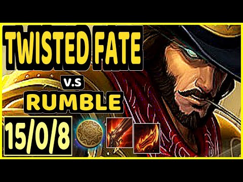 KASHTELAN (TWISTED FATE) vs RUMBLE - 15/0/8 KDA MID GAMEPLAY - EUW Ranked GRANDMASTER