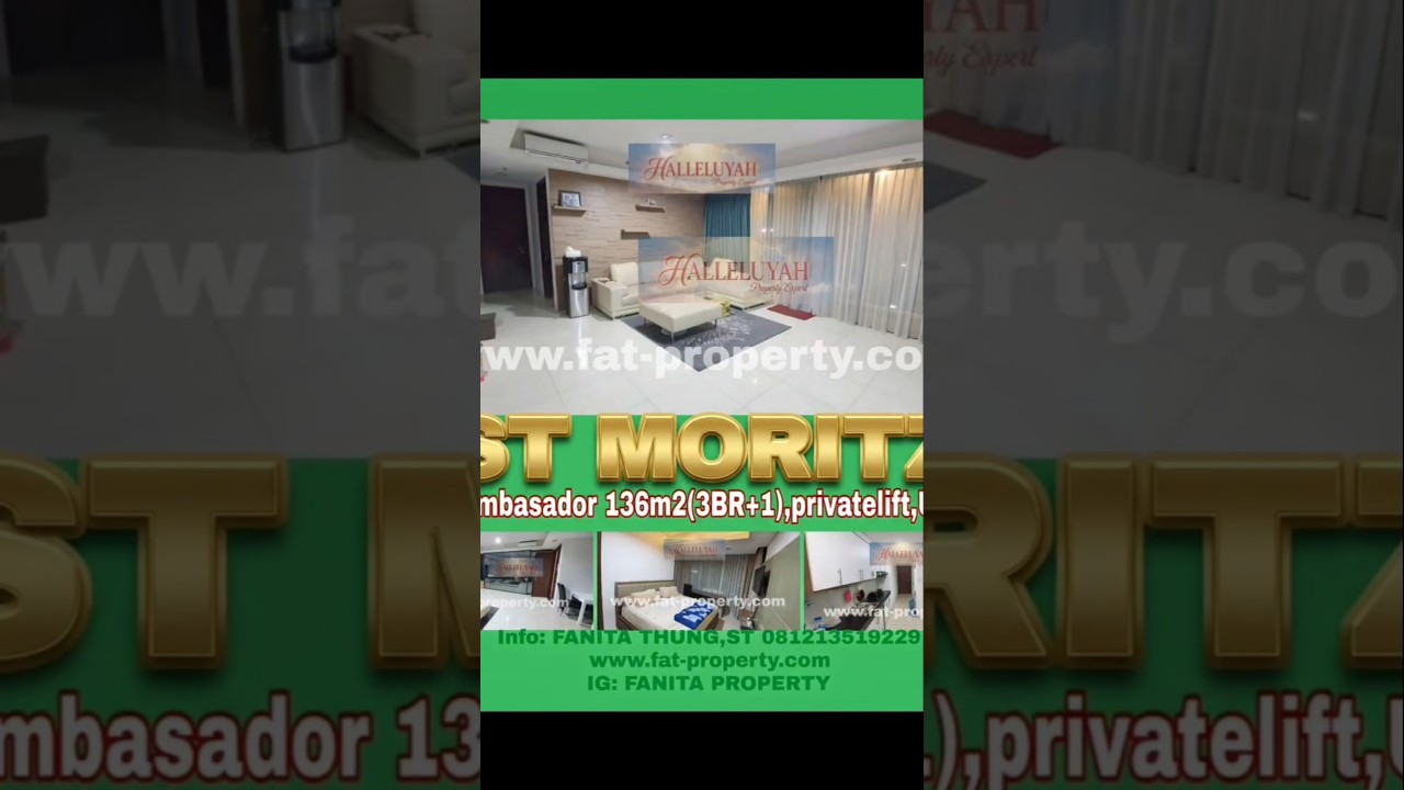 Cheap! Luxurious! Quick Sale Apartment St Moritz Tower Ambassador, Most Strategic in the Center of Lippo Mall Puri.