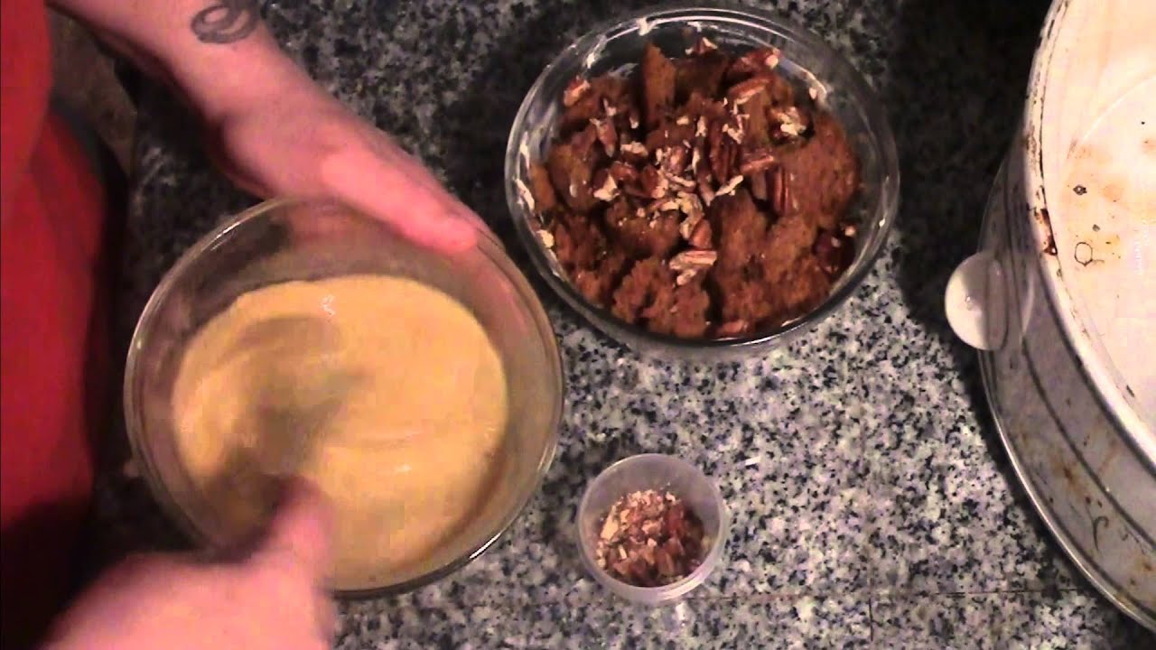 Pumpkin Bread Pudding With Caramel Sauce