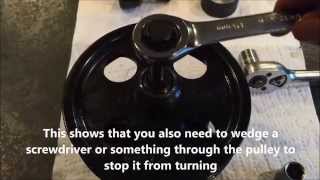 Use a power steering pump puller kit to to pull & reinstall a pulley