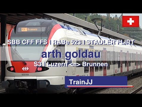 SBB CFF FFS RABe 523 | S3 Luzern - Brunnen | Bahnhof Arth Goldau | 523 012 | Stadler Flirt Zug  | 4K