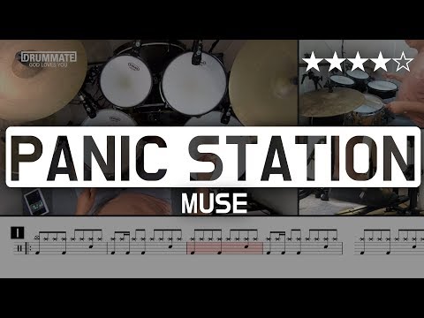 [Lv.15] Panic Station - Muse  (★★★★☆) Pop Drum Cover (Score, Lessons, Tutorial) | DRUMMATE