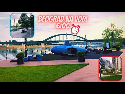 Beograd na vodi u 6:00 ujutru, kula, morning, relax video, Sava Promenada (Belgrade waterfront)