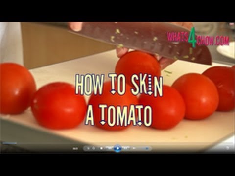 How to Skin a Tomato. The easiest way to peel or skin a tomato! Presented by Whats4Chow.com