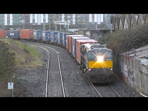 IE 082 struggles with low rail adhesion @ Ossory Road (With great thrash)