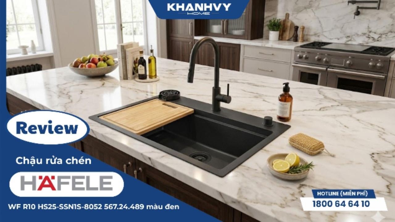 Chậu rửa chén Hafele WF R10 HS25-SSN1S-8052 567.24.489 màu đen