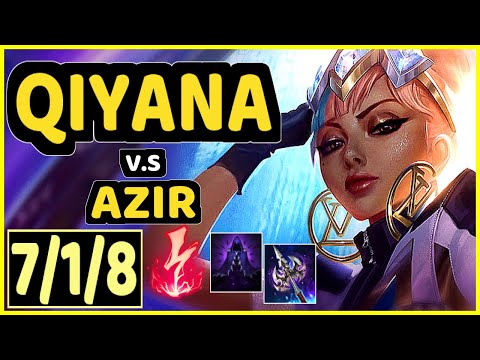 VOYBOY (QIYANA) vs AZIR - 7/1/8 KDA MID GAMEPLAY - NA Ranked DIAMOND