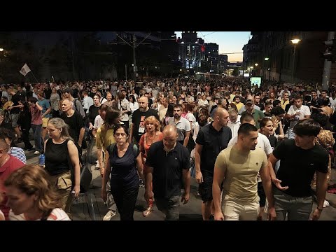 Demonstration in Belgrade marks ten months since Novi Sad collapse
