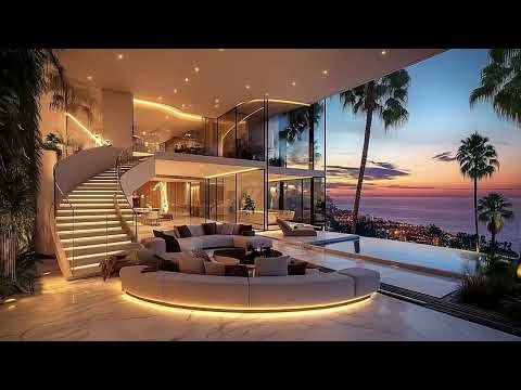 Luxury Villa Sunset Ambience | Ocean View, Infinity Pool & Relaxing Night Vibes for Calm & Sleep