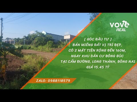 Cần bán đất có 2 mặt tiền 166m, cách đường vành đai sb Long Thành chỉ 100m