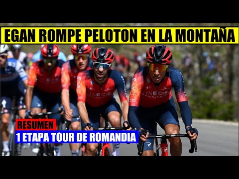 RESUMEN 1 ETAPA TOUR de ROMANDIA 2023 EGAN Bernal e INEOS PASO DEMOLEDOR HOY