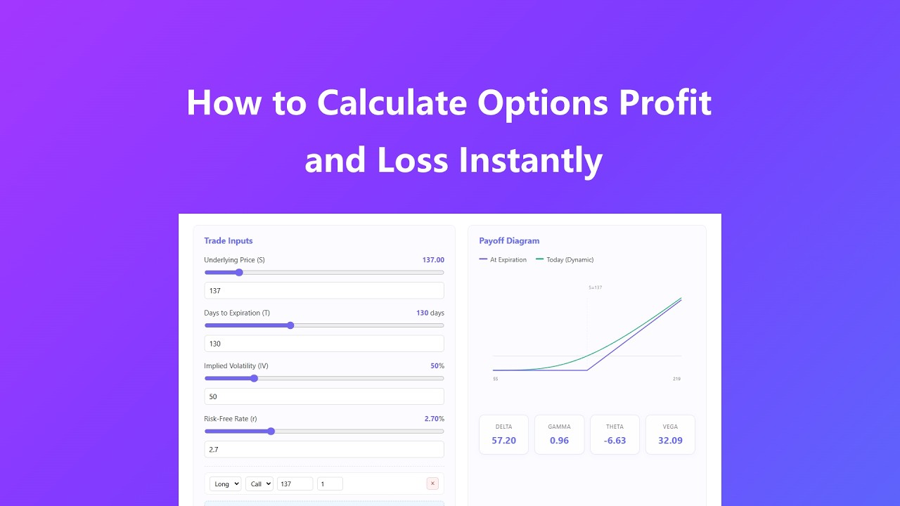 How to use Options Profit Calculator - Video Tutorial