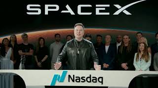 Elon Musk Rings the Nasdaq Opening Bell on June 12 for the SpaceX IPO
