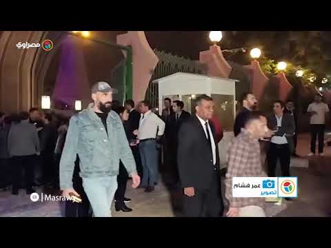 محمود سعد وأمينة في عزاء هيثم أحمد زكي