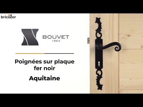 Poignées de porte sur plaque - fer noir - Aquitaine BOUVET