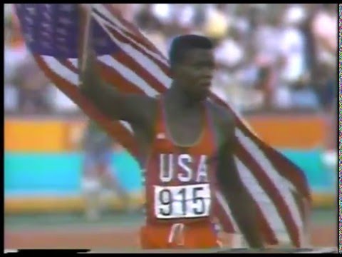 1984 Olympics Mens 100m Finals - Carl Lewis gld & Sam Graddy silvr & Ben Johnson brz imasportsphile