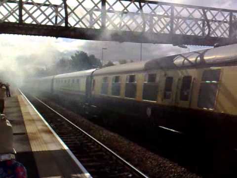 Steam Train going through Flint railway station