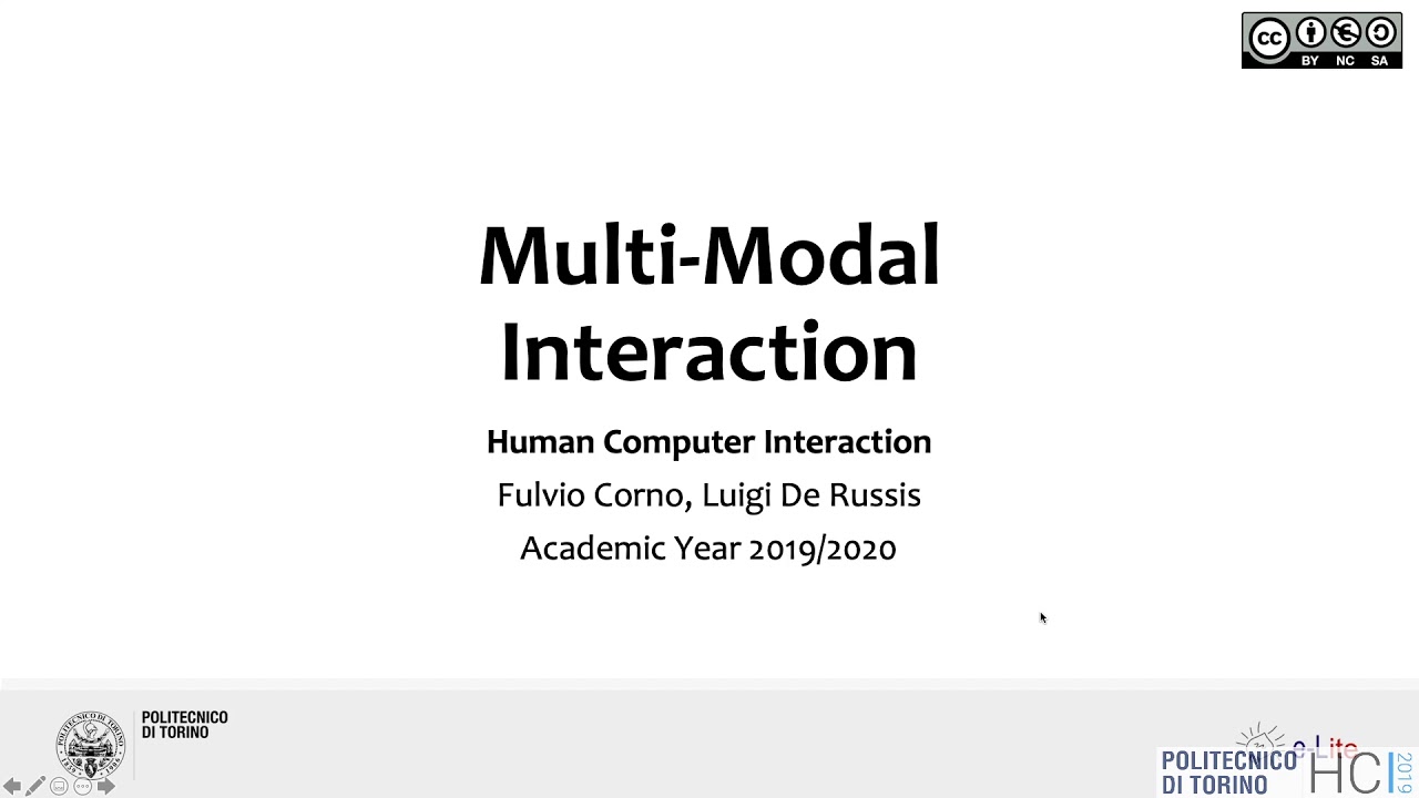 HCI2019-L14: Multimodal Interaction (I)