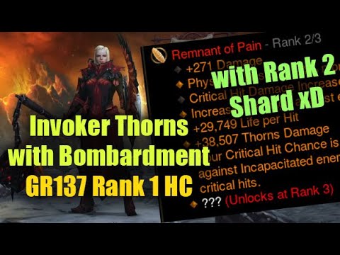 Rank 1 Invoker GR137 Solo with Bombardment & Rank 2 Weapon Shard (Hardcore Season 25)