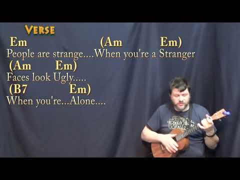 People Are Strange (The Doors) Bariuke Cover Lesson in Em with Chords/Lyrics