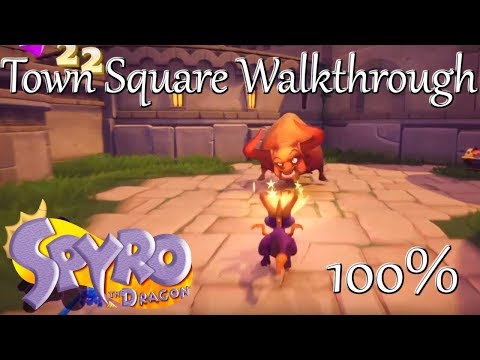 Spyro Reignited Trilogy: Town Square Walkthrough - Gems, Dragons,  Egg, & All Bulls Stuck