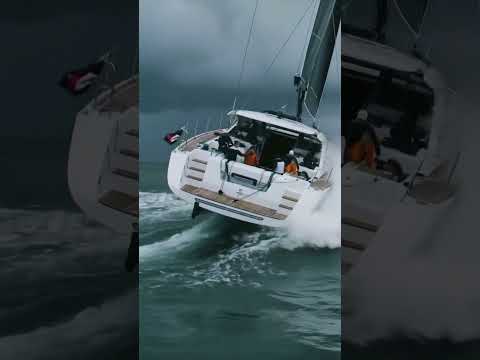Racing Yacht Battles Monstrous Wave 🌊⛈️ | Epic Storm Sailing ##storm #sailing #yacht