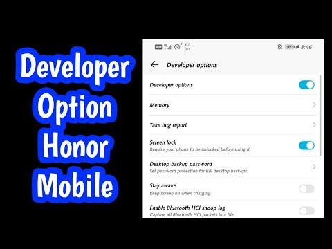 How to enable developer option in honor mobile