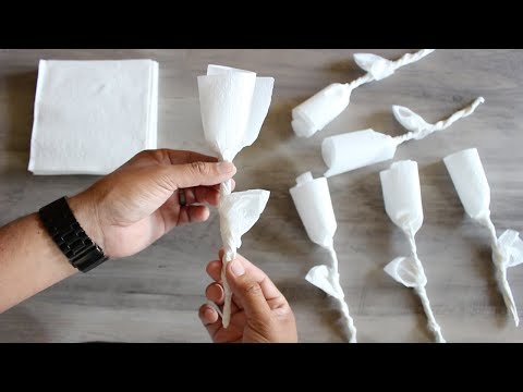 How to make a rose using a paper napkin