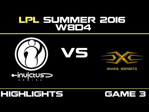 IG vs SS Game 3 Highlights Tencent LPL Summer 2016 W8D4 Invictus Gaming vs Snake   SS vs IG    LPL L