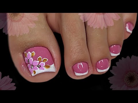 UÑAS BONITAS CON FLORES PARA PIES 🦶 🌺😍| UÑAS DE PIES DECORADAS
