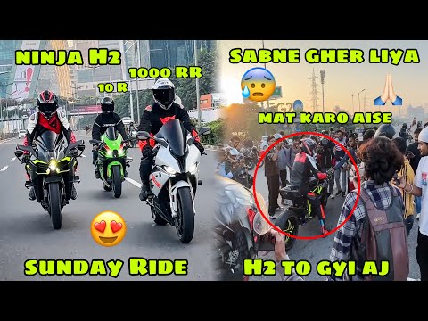 Itne saalo baad Ninja H2 lke Sunday Ride par😍 lkn sabne H2 ko tagda hi Gher liye😰 Bhagna pada vha se