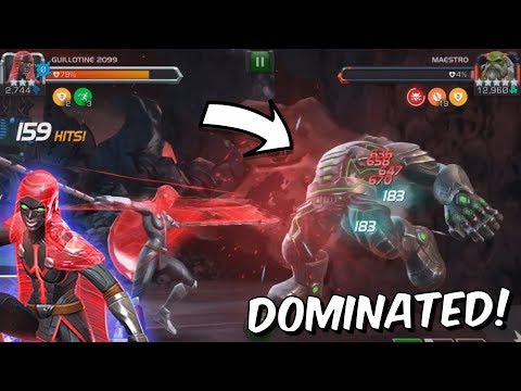 Guillotine 2099 Act 4 Gameplay Showcase! - Maestro Boss Fight - Marvel Contest of Champions