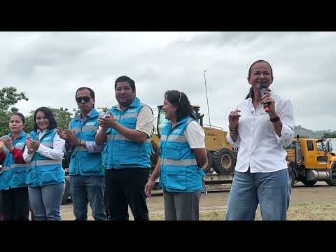 Prefecta Marcela Aguiñaga activa obra vial clave en Pedro Carbo, que conecta Guayas y Manabí