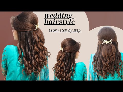 how to make a fast and simple beautiful wedding hairstyle / wedding hairstyle for medium short hair