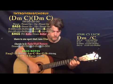 1 Night (Lil Yachty) Guitar Lesson Chord Chart - Dm C