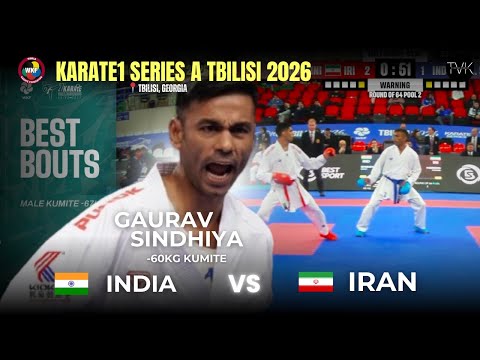 Karate1 Series A Tbilisi Gaurav Sindhiya (IND) vs S. Hosseini IRI -60kg Kumite 2026 #wkf #Karate #yt