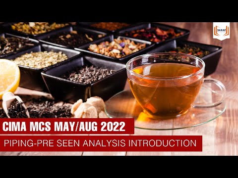 CIMA MCS May/Aug 2022 - Piping Pre-seen Analysis Introduction