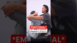 1ST TIME his back HASNT HURT in Years‼️😭#chiropractic #backpain #neckpain #trending