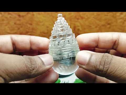 Sri Chakra, Sri Shakti Sphatik Crystal Quartz Lingam with Black Jade Yoni Base video