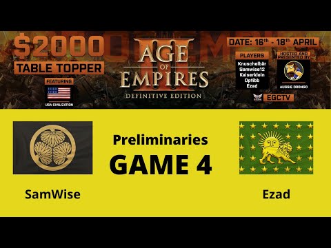 AOE 3 (DE) $2k Table Topper! Prelims - SamW vs Ezad - Game 4