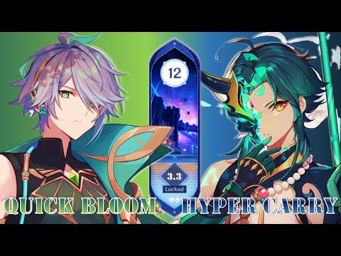 Spiral Abyss 3.3 Alhaitham LOFS lv20  QuickBloom & Xiao Hyper Carry | Banner team up!