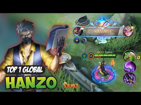 SAVAGE !! Agressive Jungler Hanzo - [ Top 1 Global Hanzo ] by Samz. - Mobile Legend Gameplay