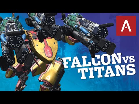War Robots - How Strong Is The Falcon With Glacier Weapons Vs Titans? | WR Max Gameplay