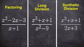 Choosing between Factoring vs Long Division vs Synthetic Division