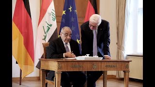 رئيس مجلس الوزراء السيد عادل عبدالمهدي يلتقي رئيس جمهورية المانيا الاتحادية بالقصر الرئاسي في برلين.