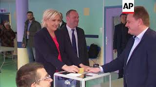 France - Violence erupts at anti-Le Pen rally in Paris / Le Pen votes in Presidential election / Emm