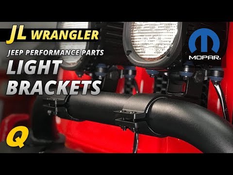 Mopar Light Mounting Brackets for Jeep Wrangler JL with Rubicon Steel Front Bumper and Winch Guard