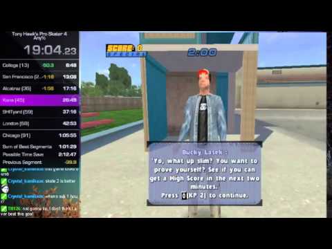 Tony Hawk's Pro Skater 4 Any% Speedrun in 54:50