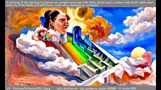 Stairway to Heaven 01 - In the style of Frida Kahlo and Jeff Koons